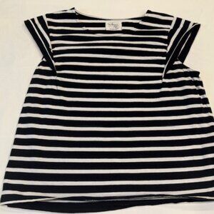 Women's Black and White Stripped Shirt Size Large